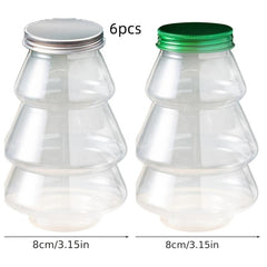 2pcs Christmas Candy Jar Tree Shape Biscuits Bottle Plastic Christmas Sweet Jars