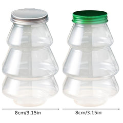 2pcs Christmas Candy Jar Tree Shape Biscuits Bottle Plastic Christmas Sweet Jars