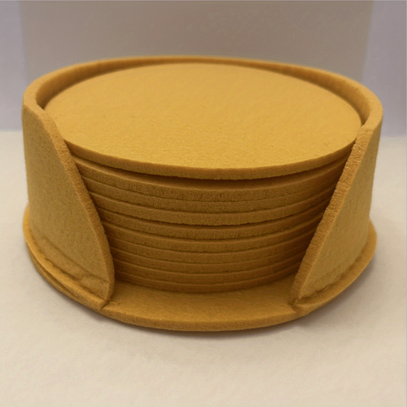 10 Round Felt Coasters Dining Table Protector Pad Heat Resistant Cup Mat