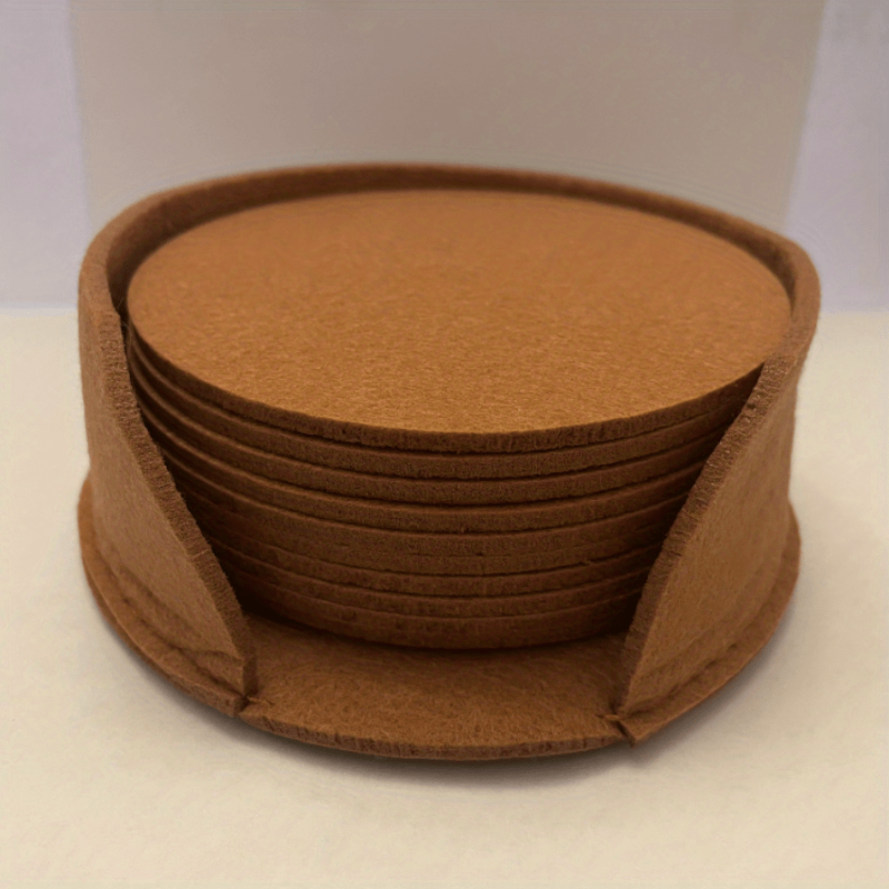 10 Round Felt Coasters Dining Table Protector Pad Heat Resistant Cup Mat