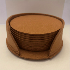 10 Round Felt Coasters Dining Table Protector Pad Heat Resistant Cup Mat