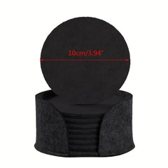 10 Round Felt Coasters Dining Table Protector Pad Heat Resistant Cup Mat