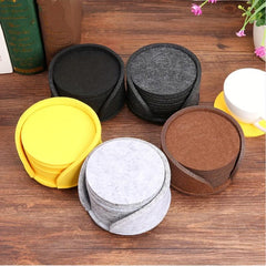 10 Round Felt Coasters Dining Table Protector Pad Heat Resistant Cup Mat