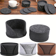 10 Round Felt Coasters Dining Table Protector Pad Heat Resistant Cup Mat