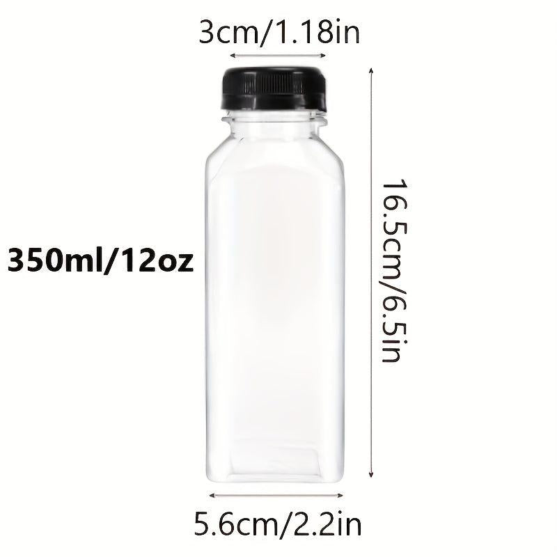 5pcs Clear Plastic Juice Bottles Leak Proof Large Capacity Beverage Containers