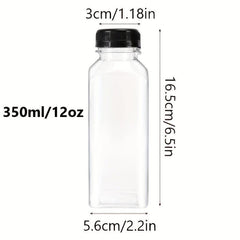 5pcs Clear Plastic Juice Bottles Leak Proof Large Capacity Beverage Containers
