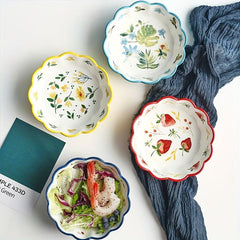 Japanese Ceramic Fruit Salad Bowl Strawberry Ice Cream Bowl