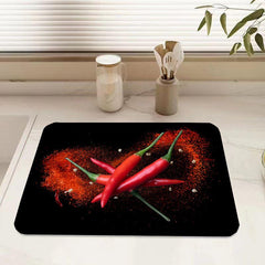 Dish Drying Mat Diatom Mud Kitchen Countertop Drain Pad