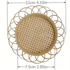Boho Retro Flower Coaster Woven Bamboo Rattan Placemats