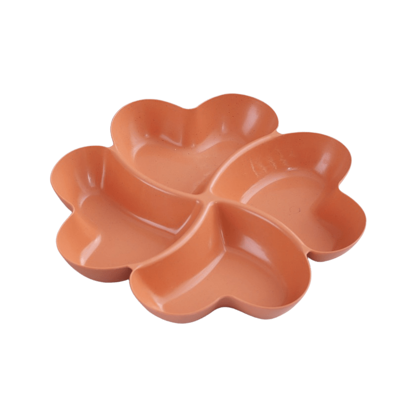 4 Compartment Heart Shaped Serving Dish Tray Unbreakable Chip & Dip Platter