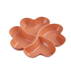 4 Compartment Heart Shaped Serving Dish Tray Unbreakable Chip & Dip Platter