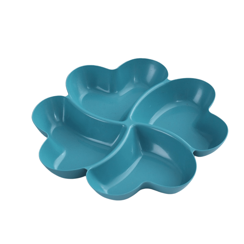 4 Compartment Heart Shaped Serving Dish Tray Unbreakable Chip & Dip Platter