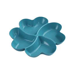 4 Compartment Heart Shaped Serving Dish Tray Unbreakable Chip & Dip Platter