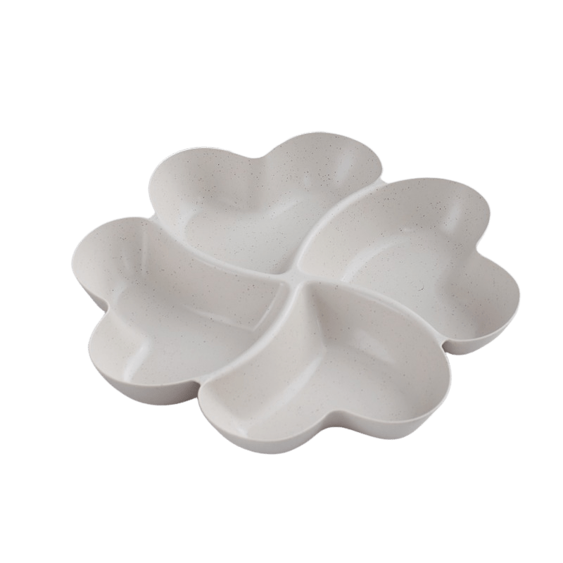 4 Compartment Heart Shaped Serving Dish Tray Unbreakable Chip & Dip Platter