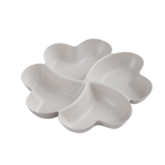 4 Compartment Heart Shaped Serving Dish Tray Unbreakable Chip & Dip Platter