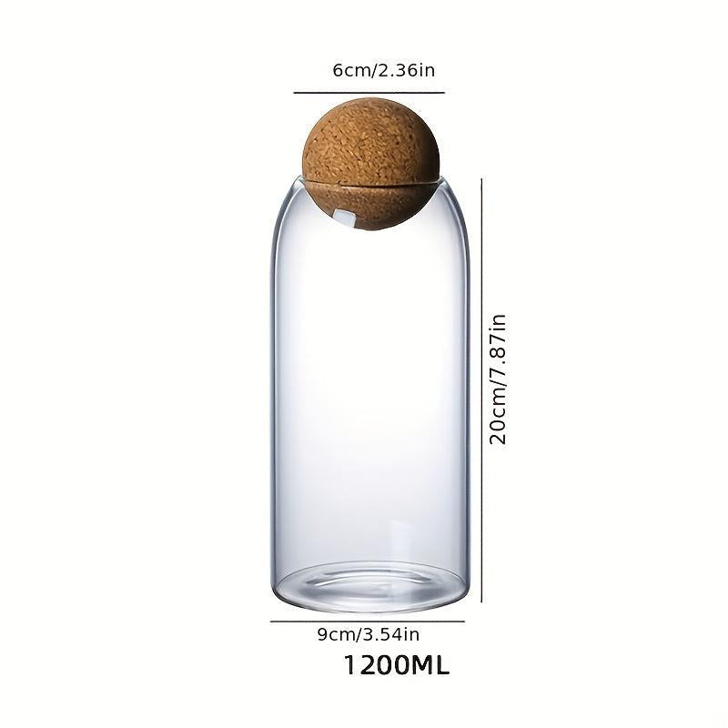 Glass Storage Jar With Wooden Lid Multi-functional Snack Pot