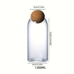 Glass Storage Jar With Wooden Lid Multi-functional Snack Pot