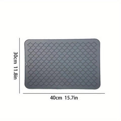 Silicone Dish Drying Mat: Non-Slip & Heat Resistant Kitchen Accessory
