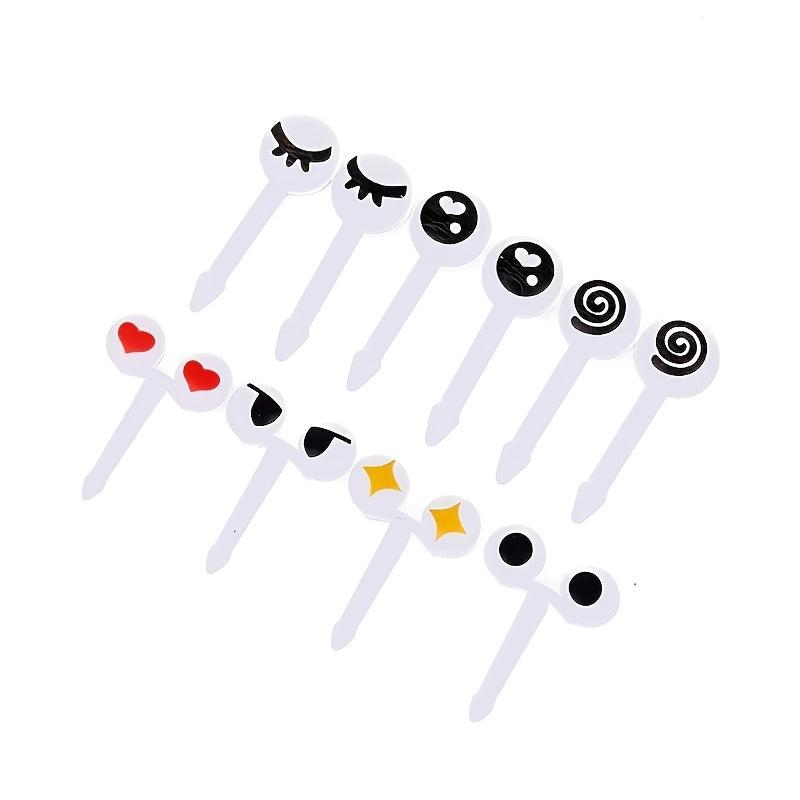 20 PCS Mini Cartoon Eyes Fruit Forks Skewers, Cute Food Picks for Buffet