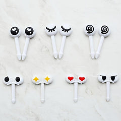 20 PCS Mini Cartoon Eyes Fruit Forks Skewers, Cute Food Picks for Buffet