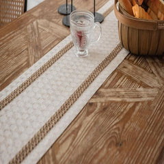 Farmhouse Table Runner Burlap Doily Crochet Lace - Ideal for Weddings