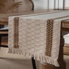 Farmhouse Table Runner Burlap Doily Crochet Lace - Ideal for Weddings