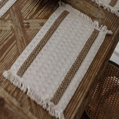 Farmhouse Table Runner Burlap Doily Crochet Lace - Ideal for Weddings