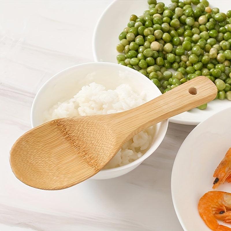 Bamboo Rice Paddle Stand Up Non-stick Rice Spoon