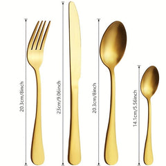 24-Piece Stainless Steel Silverware Set for 6, Mirror Polished Cutlery Utensils