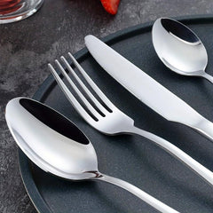 24-Piece Stainless Steel Silverware Set for 6, Mirror Polished Cutlery Utensils