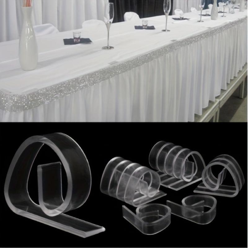 12pcs Clear Plastic Tablecloth Clips for Parties and Events