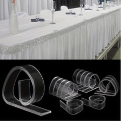 12pcs Clear Plastic Tablecloth Clips for Parties and Events