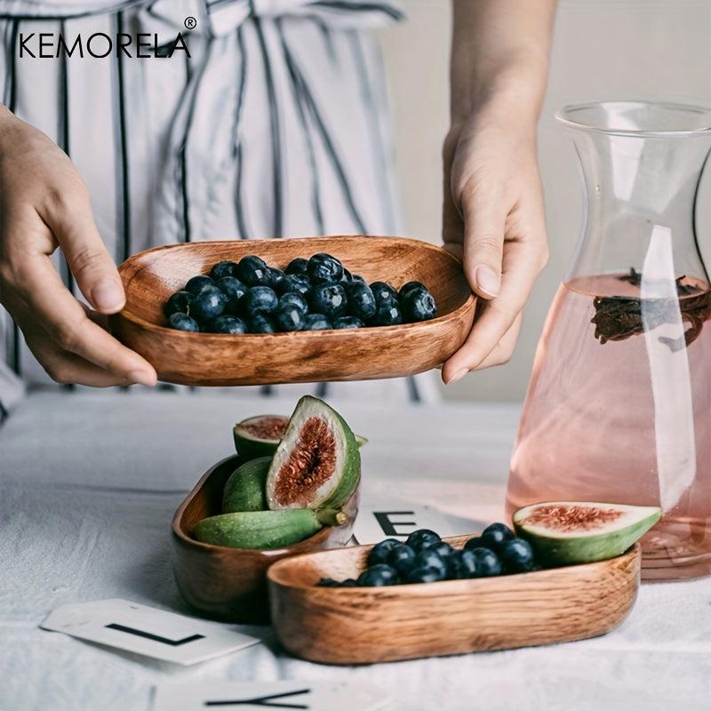 Japanese Dried Fruit Dish Natural Wood Tableware for Healthy Snacking
