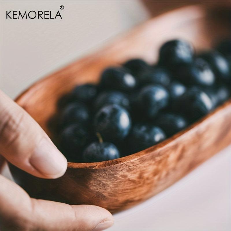 Japanese Dried Fruit Dish Natural Wood Tableware for Healthy Snacking
