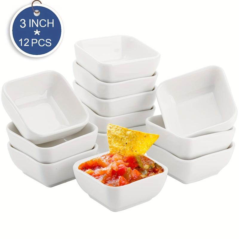 12 Pcs Ceramic Dip Bowls Set 3 Oz Condiments Server Dishes Mini Bowls
