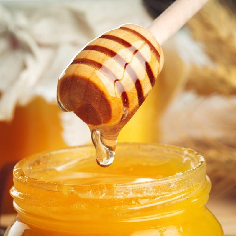 10pcs Solid Wood Honey Sticks Carved Wooden Honey Spoons Stirrers