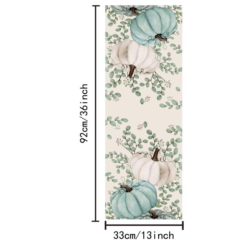Poly Table Runner Pumpkin Pattern Table Cover Thanksgiving Halloween Decor