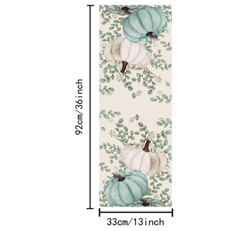 Poly Table Runner Pumpkin Pattern Table Cover Thanksgiving Halloween Decor