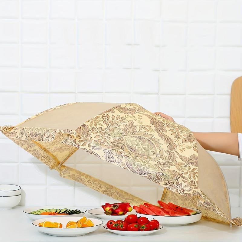1pc Kitchen Mesh Food Cover Dustproof Reusable Collapsible Food Nets