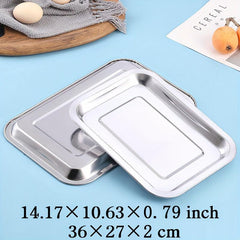 2pcs Stainless Steel Serving Plates for Restaurant Hotel Dinner
