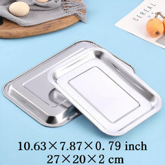 2pcs Stainless Steel Serving Plates for Restaurant Hotel Dinner