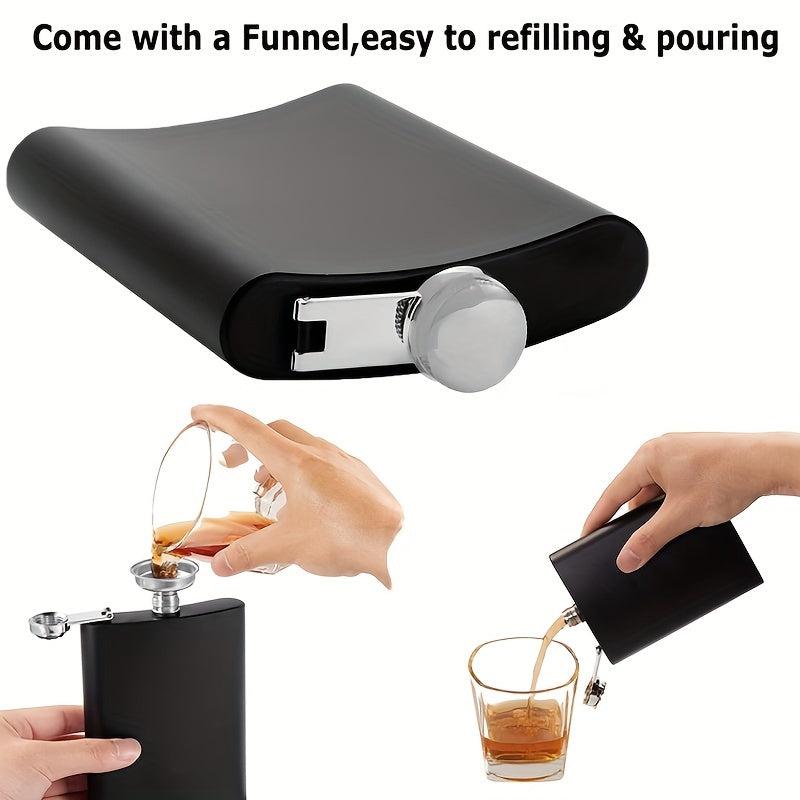 8oz Matte Hip Flask Stainless Steel Leak Proof Funnel Whiskey Flask Set