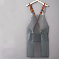 TPU Transparent Apron with Pockets & Stain Resistant Halter Apron