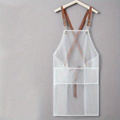 TPU Transparent Apron with Pockets & Stain Resistant Halter Apron