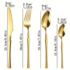 24pcs Stainless Steel Small Waist Western Cutlery Set with Rack