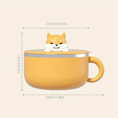 Stainless Steel Instant Noodle Bowl Large Capacity Cartoon Dog Design