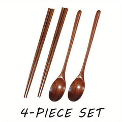 Portable Wooden Spoon & Chopsticks Set for Camping Travel Picnics