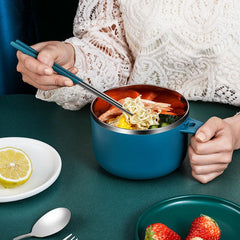 Double Layer Stainless Steel Instant Noodle Bowl Anti Scalding Lunch Box