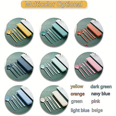 4pcs Travel Utensils With Case Reusable Utensils Set Portable For Lunch Box