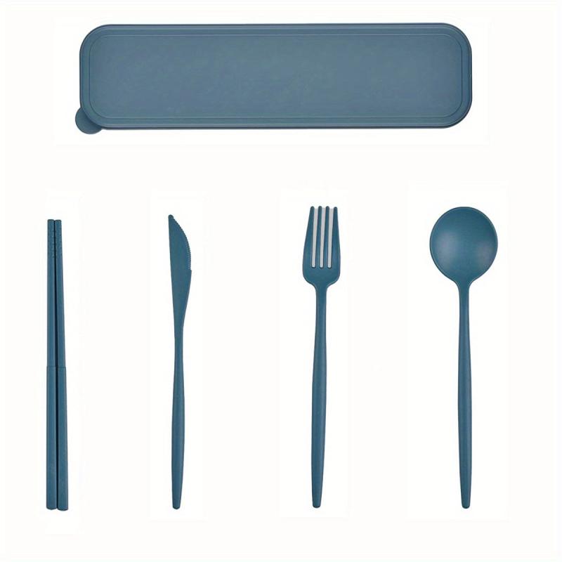 4pcs Travel Utensils With Case Reusable Utensils Set Portable For Lunch Box